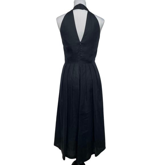 EUC - Laurèl Linen Midi Pleated Halter Dress - Picture 3 of 5